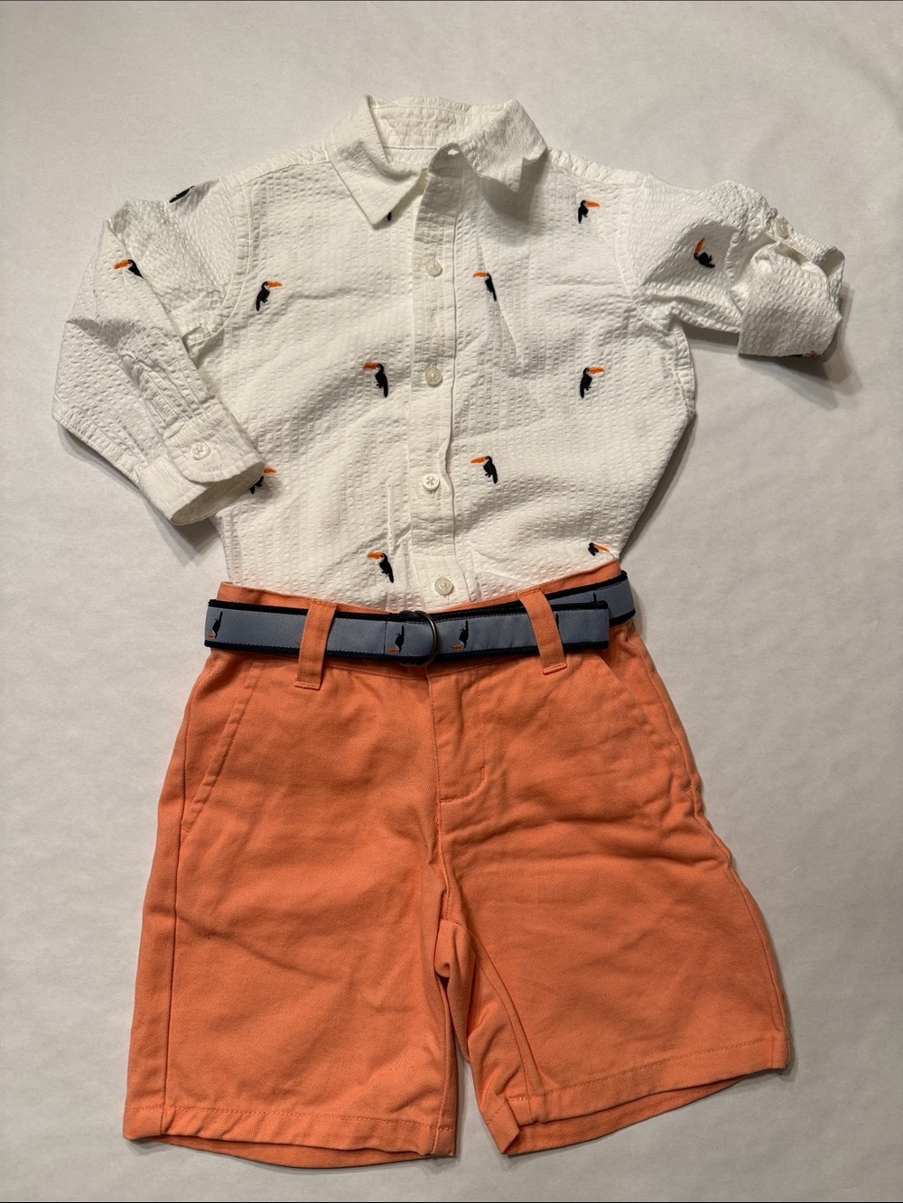 Janie and Jack White Textured Baby Shirt